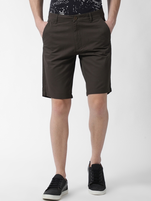 

Peter England Casuals Men Brown Solid Slim Fit Regular Shorts