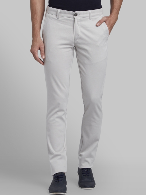 

Parx Men Grey Slim Fit Solid Regular Trousers