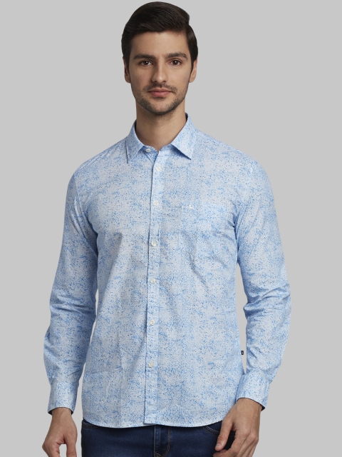

Parx Men Blue Slim Fit Printed Casual Shirt