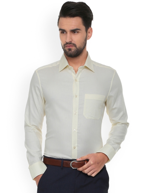 

Louis Philippe Men Cream-Coloured Regular Fit Self Design Formal Shirt