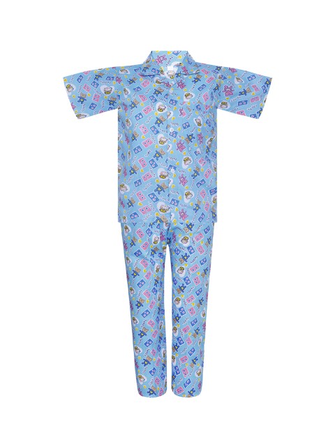

Punkster Boys Blue Printed Night Suit 6589C
