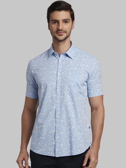

Parx Men Blue Slim Fit Printed Casual Shirt