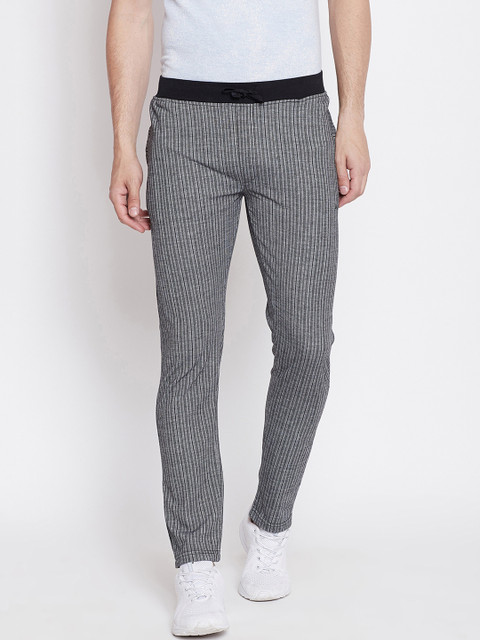 

Okane Men Black Striped Slim-Fit Trackpants