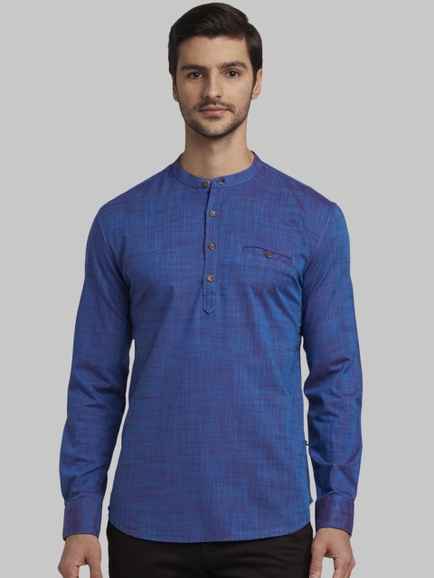 

Parx Men Blue Slim Fit Solid Casual Shirt