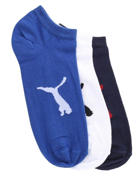 

Puma Unisex Pack of 3 Solid Ankle-Length Socks IN91096045-Peacoat, Multi