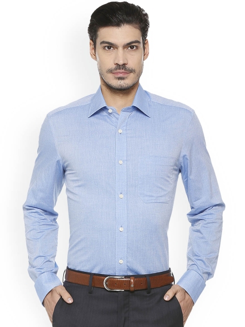 

Louis Philippe Men Blue Regular Fit Self Design Formal Shirt