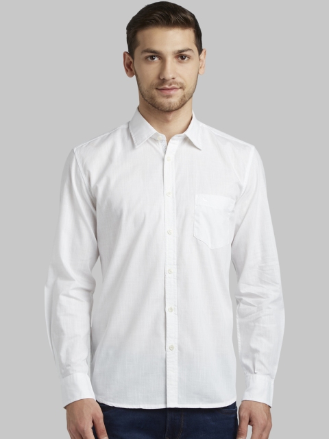 

Parx Men White Slim Fit Solid Casual Shirt