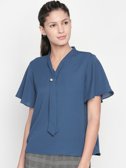 

Annabelle by Pantaloons Women Blue Solid A-Line Top