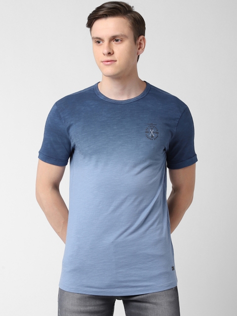 

Peter England Casuals Men Blue Dyed Round Neck T-shirt