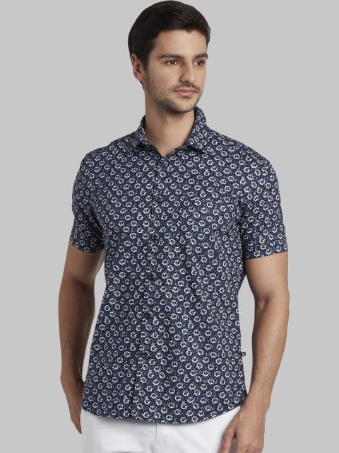 

Parx Men Blue & Grey Slim Fit Printed Casual Shirt