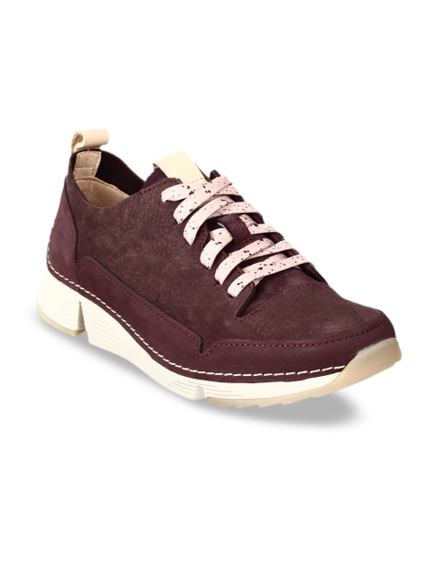 

Clarks Women Purple Leather Sneakers