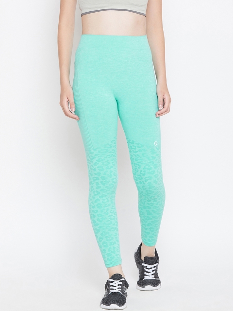 

C9 AIRWEAR Women Green Solid Regular-Fit Tights