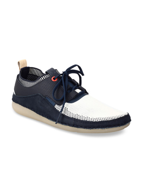 

Clarks Women Navy Blue Leather Sneakers