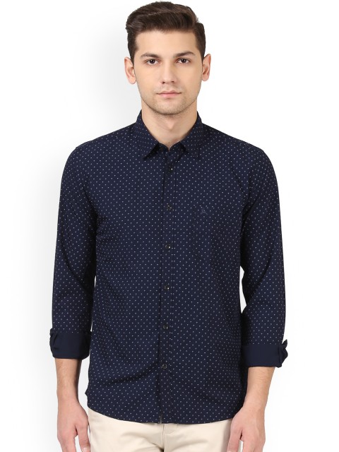 

Parx Men Navy Blue Slim Fit Printed Casual Shirt