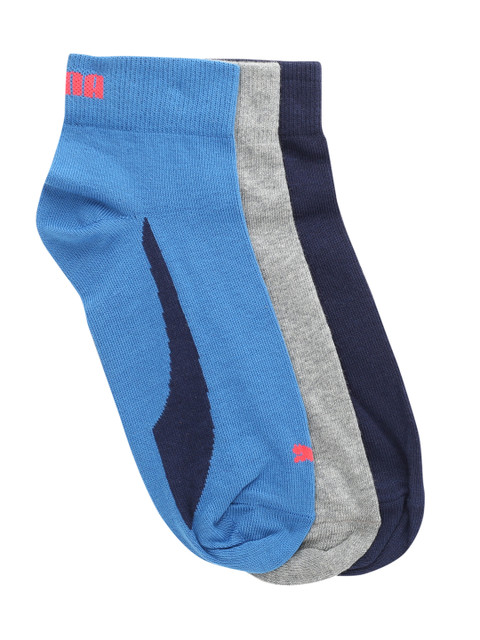 

Puma Unisex Pack of 3 Solid Ankle-Length Socks, Multi