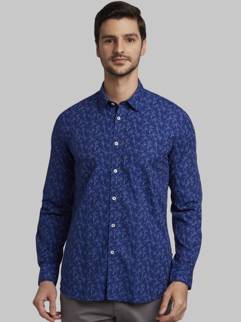 

Parx Men Blue Slim Fit Printed Casual Shirt