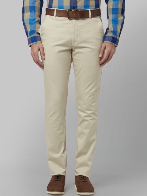 

Park Avenue Men Beige Tapered Fit Solid Regular Trousers