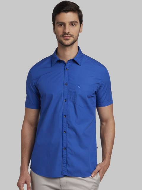 

Parx Men Blue Slim Fit Solid Casual Shirt