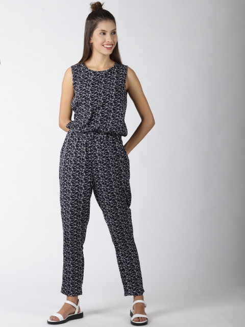 

Blue Saint Women Navy Blue & White Printed Basic Jumpsuit