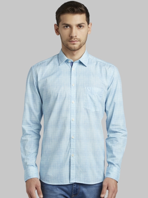 

Parx Men Blue Slim Fit Solid Casual Shirt