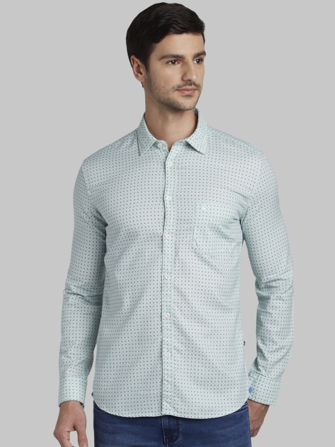 

Parx Men Green Slim Fit Printed Casual Shirt