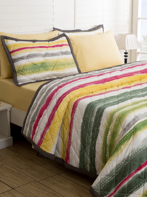 

MASPAR Green Printed Polycotton 115GSM Double Quilt Set