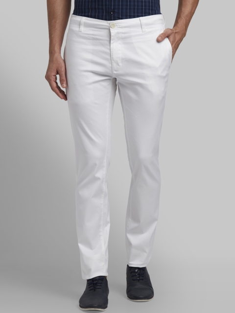 

Parx Men White Slim Fit Solid Regular Trousers
