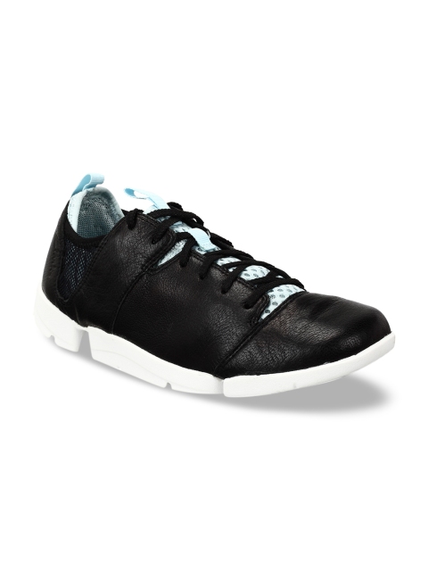 

Clarks Women Black Leather Sneakers