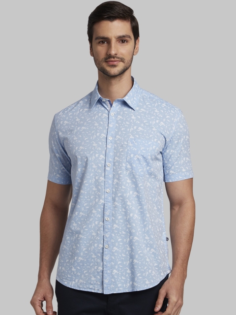 

Parx Men Blue Slim Fit Printed Casual Shirt