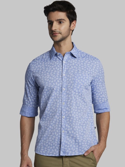

Parx Men Blue Slim Fit Printed Casual Shirt