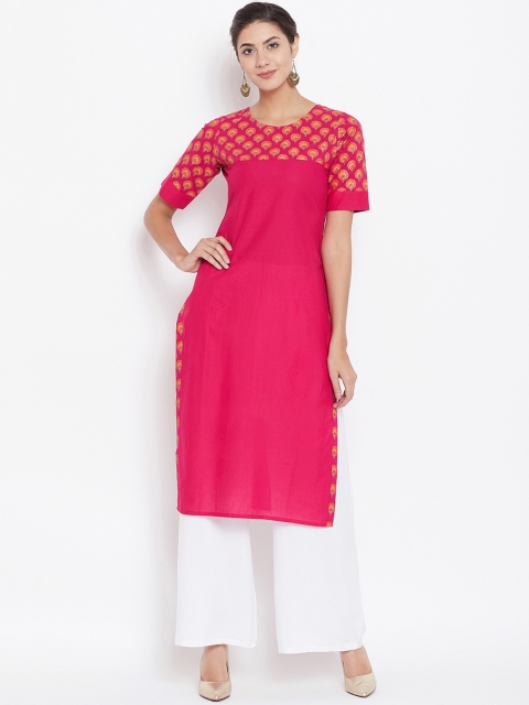

rangeelo rajasthan Women Pink Printed Straight Kurta