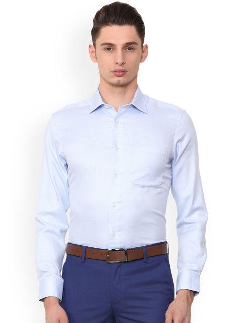 

Louis Philippe Men Blue Regular Fit Self Design Formal Shirt