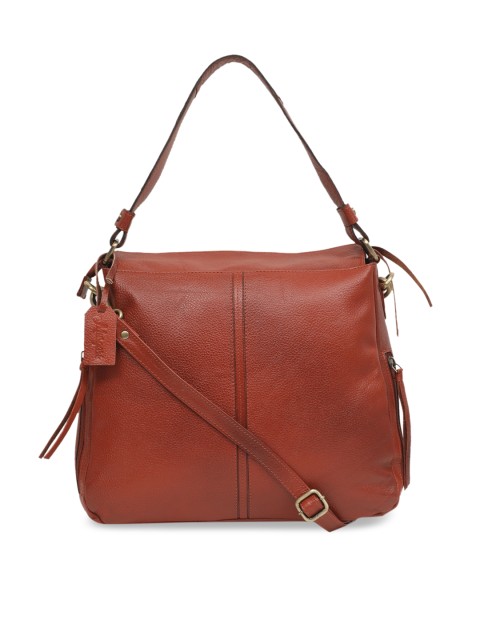

Musqari Tan Brown Leather Solid Hobo Bag
