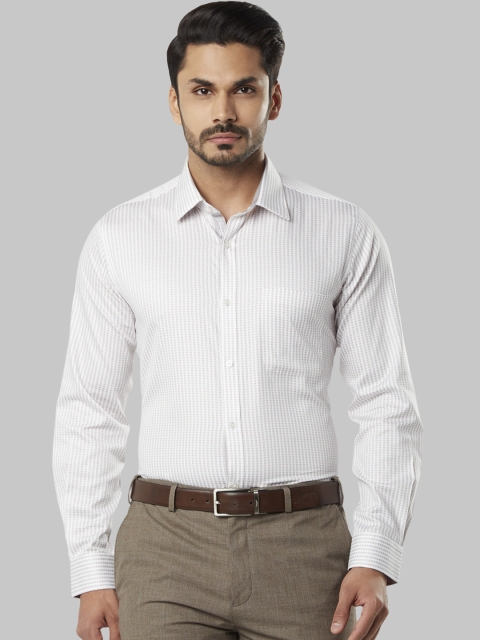 

Raymond Men White Regular Fit Self Design Formal Shirt
