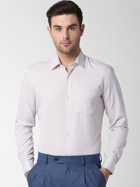 

Peter England Elite Men White & Black Slim Fit Striped Formal Shirt