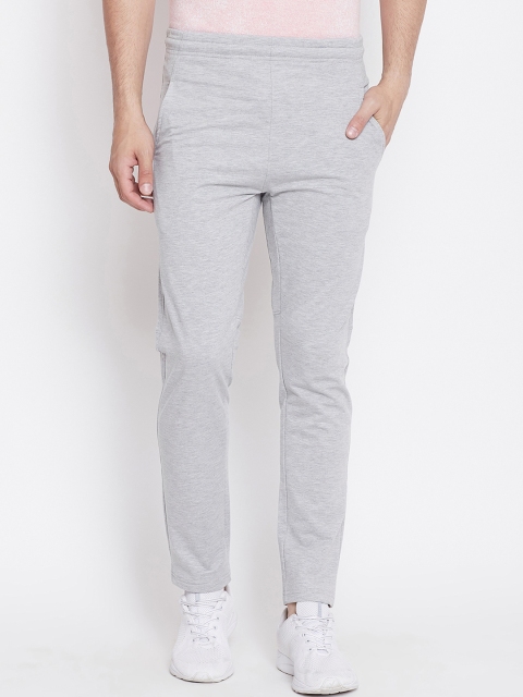 

Okane Men Grey Solid Slim-Fit Trackpants