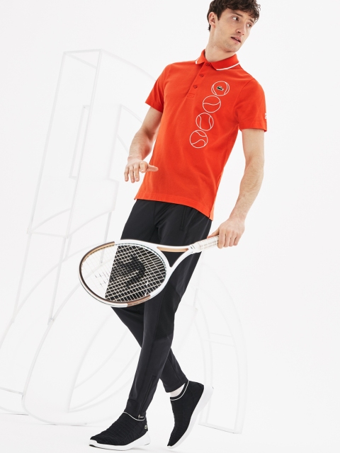 

Lacoste Men Red Printed Polo Collar T-shirt