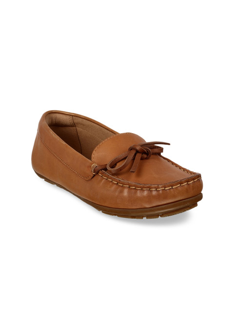 

Clarks Women Tan Brown Leather Loafers