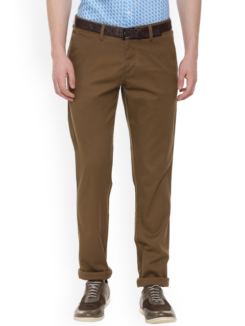 

Allen Solly Men Brown Slim Fit Solid Regular Trousers