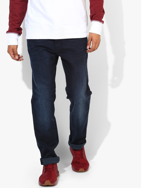 

Navy Blue Regular Fit Low-Rise Clean Look Jeans