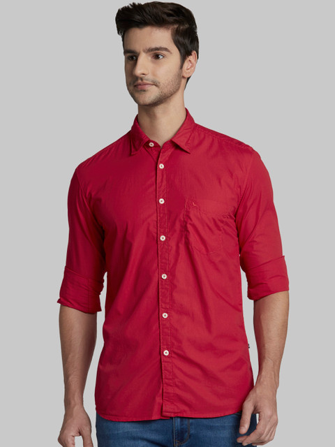 

Parx Men Red Slim Fit Solid Casual Shirt
