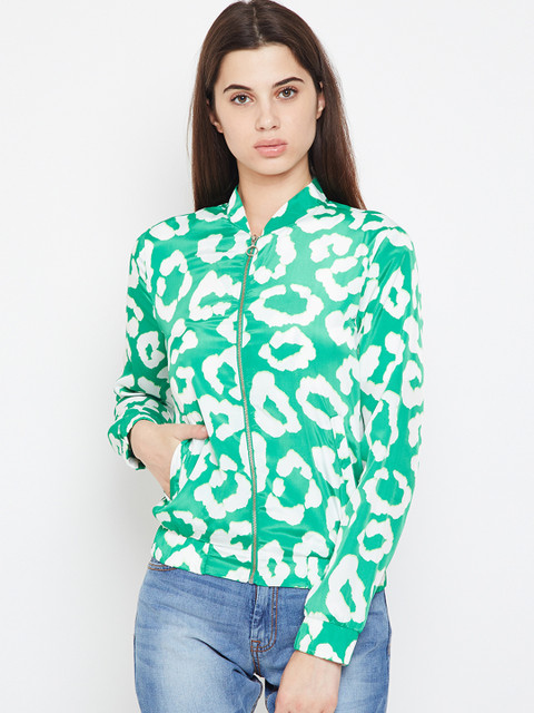 

Oxolloxo Women Green Printed Jacket