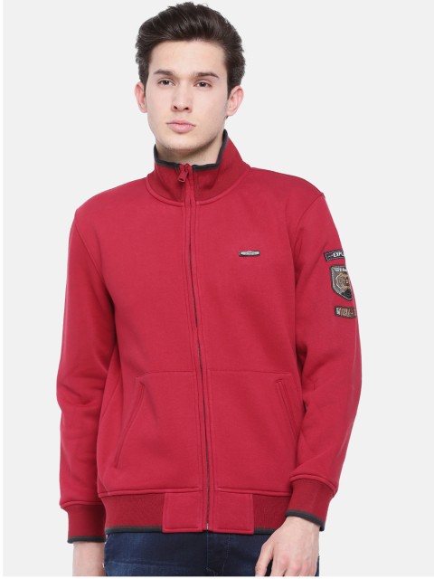 

t-base Men Red Solid Sweatshirt
