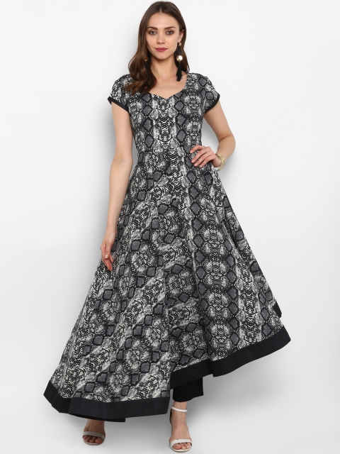 

MBE Women Black Printed A-Line Kurta
