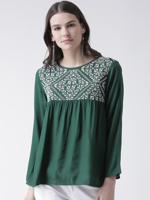 

The Vanca Women Green Solid Empire Top
