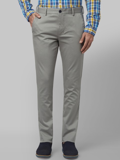 

Park Avenue Men Green Regular Fit Solid Formal Trousers