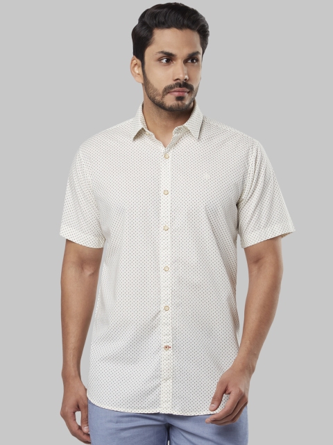 

Raymond Men Beige Regular Fit Printed Casual Shirt