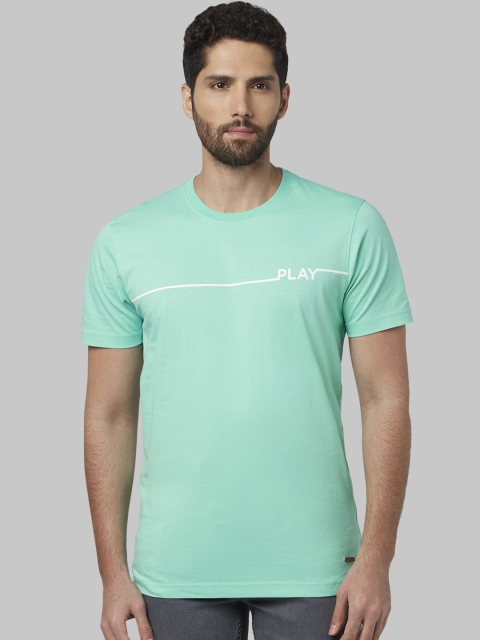 

Park Avenue Men Green Solid Round Neck T-shirt