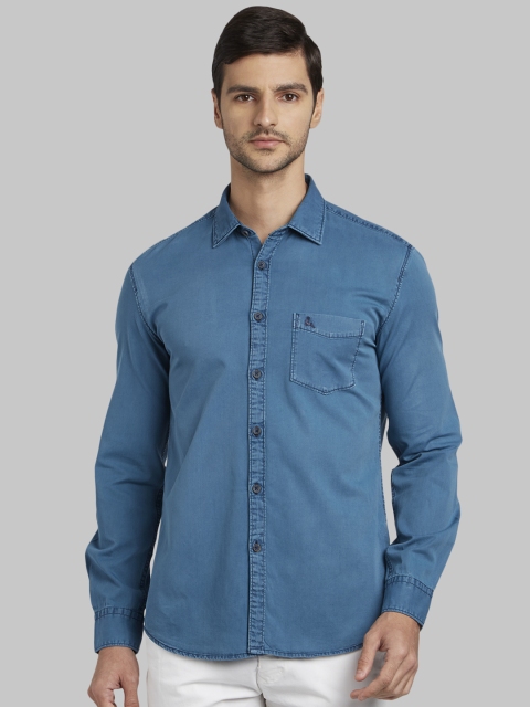 

Parx Men Blue Slim Fit Solid Casual Shirt