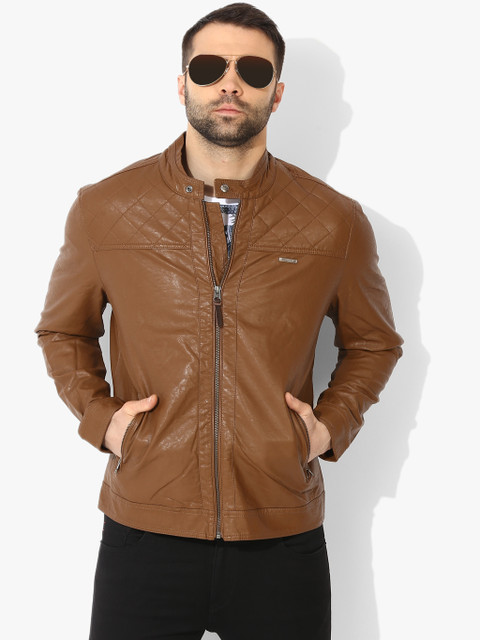 

Brown Solid Casual Jacket